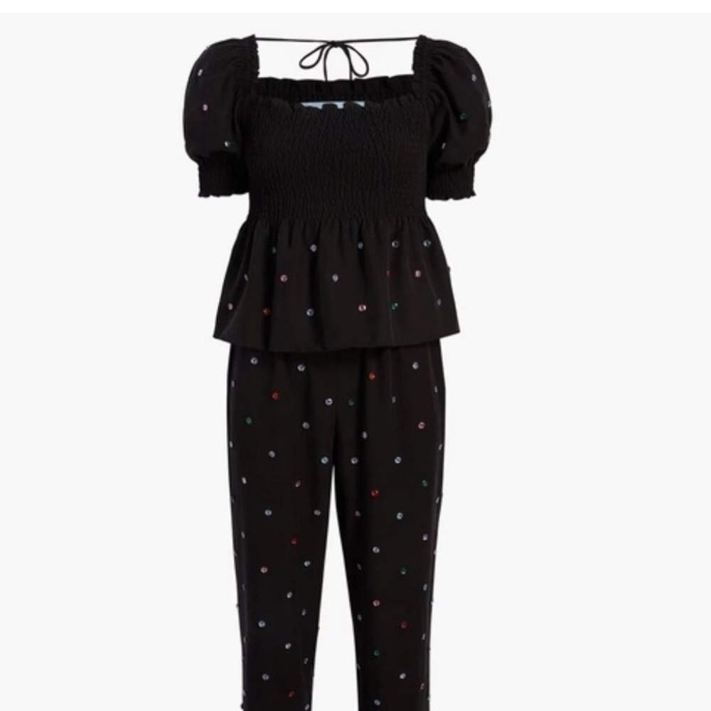HILL HOUSE HOME Black jewel jammies in XS/S